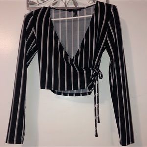 SOLD Striped Wrap Top